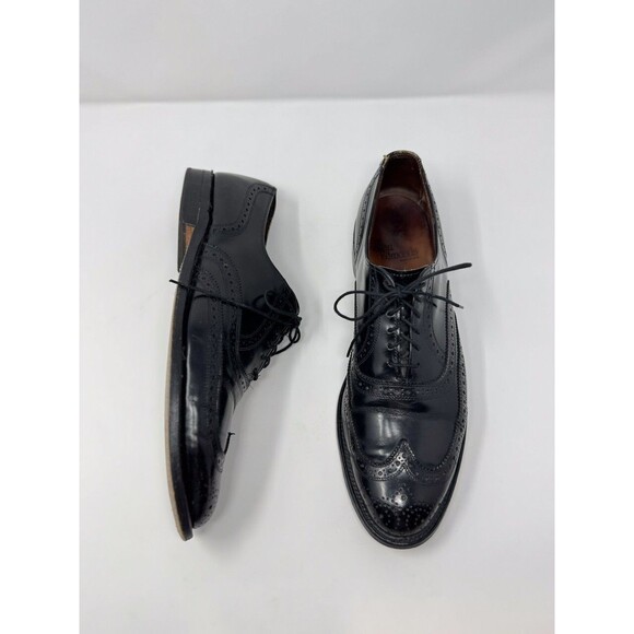 Allen Edmonds Mens Shoes Black Leather Lloyd Wingtip Oxford Derby Dress US 11.5 main image 4